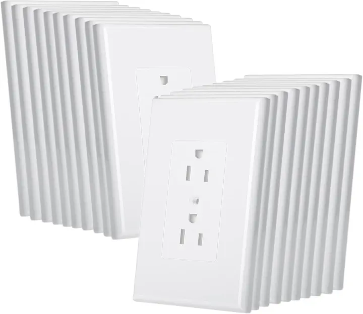 1-Gang Duplex Wall Plate 20-Pack — White Decorator Covers