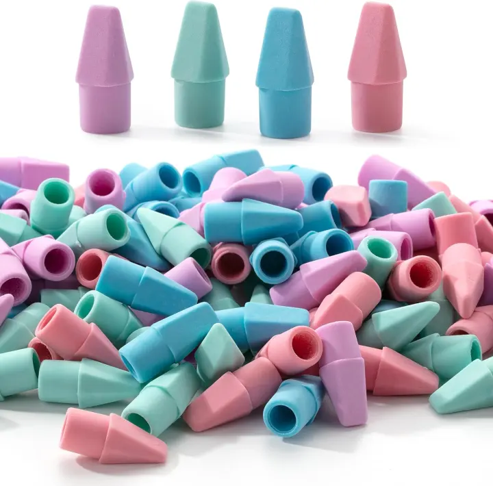 120-Pack Pencil Top Erasers — Colorful Latex-Free Toppers