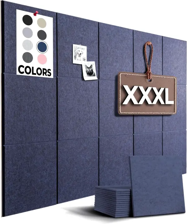 15-Piece Large Felt Wall Tiles — Modular Corkboard Alternative