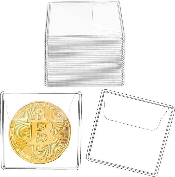 150-Pack 2.2 x 2.2 in Single-Pocket Coin Sleeves — Clear Protectors