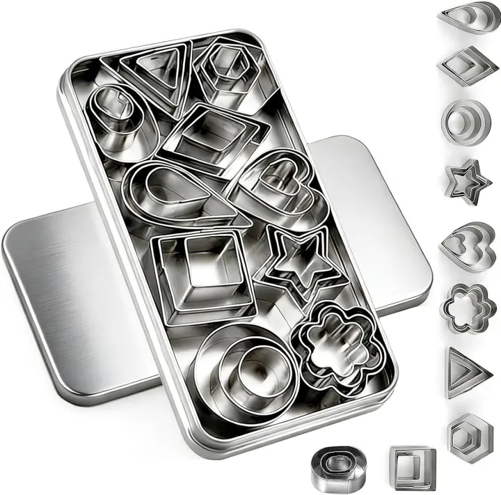 30-Piece Mini Stainless Steel Cookie Cutter Set — Multi-Shape Kit