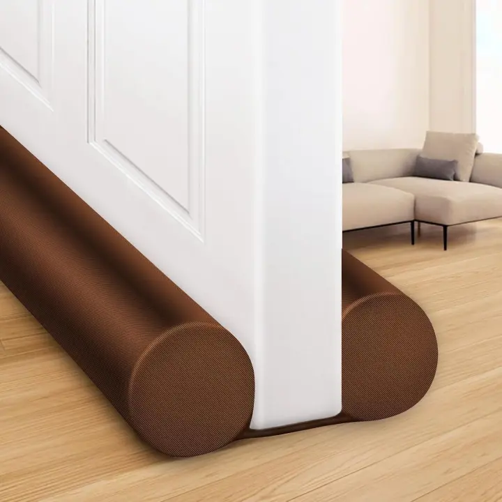 32-inch Brown Door Draft Stopper — Adjustable Under-Door Seal