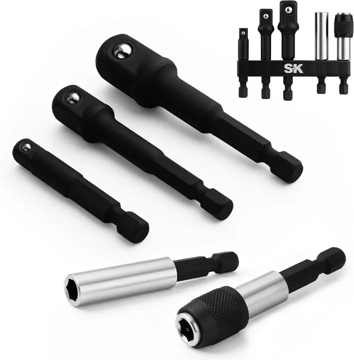 5-Piece Impact Socket Adapter Kit with Magnetic Bit Holders