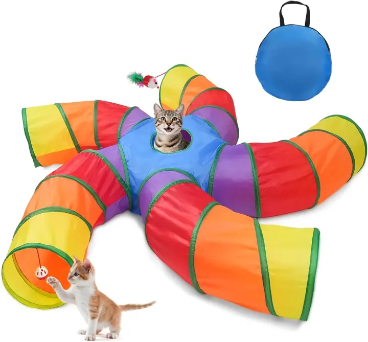 5-Way Cat Tunnel Play System — Multi-Cat Indoor Tube
