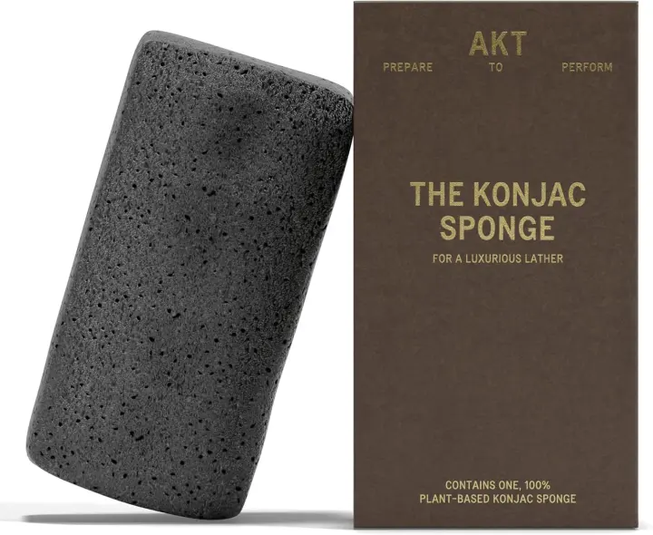 AKT Konjac Charcoal Shower Sponge — Plant-Based Body Sponge