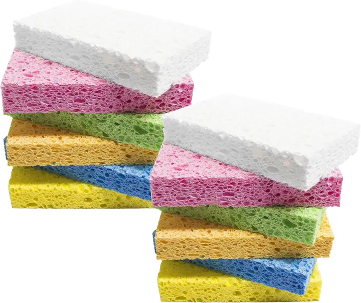 ARCLIBER 12-Pack Cellulose Expandable Kitchen Scrub Sponges