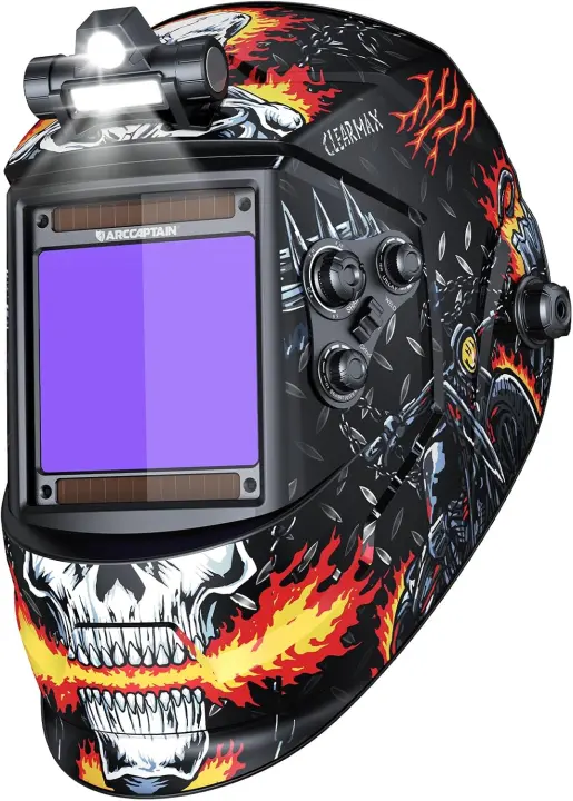 Auto-Darkening Welding Helmet with USB LED and 3.94x3.66" Large View