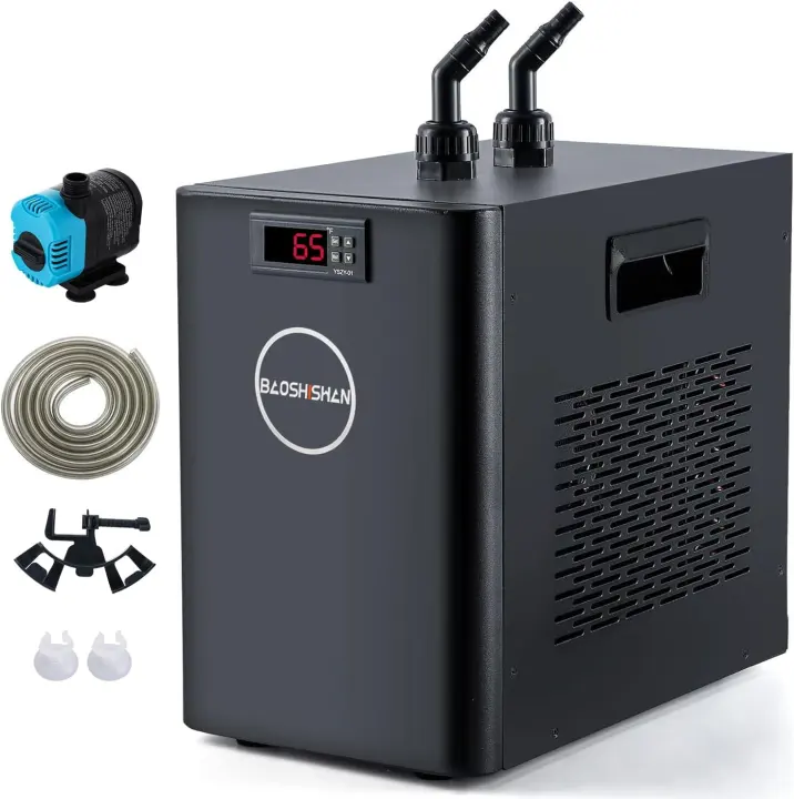 BAOSHISHAN 1/10 HP Aquarium Chiller for 42-Gallon Tanks (110V)