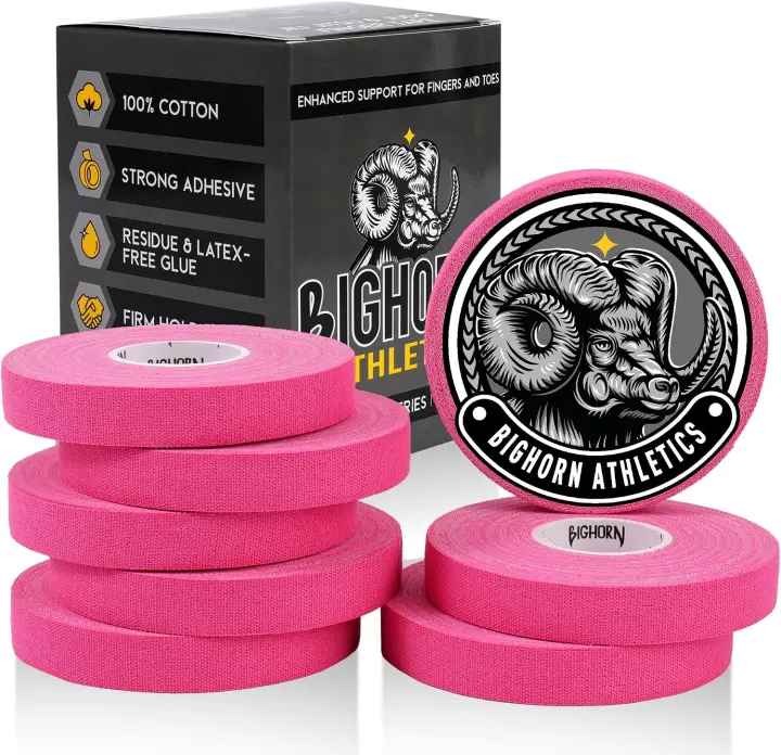 Bighorn Athletics Finger Tape — 0.5in x 45ft (8 Pink Rolls)
