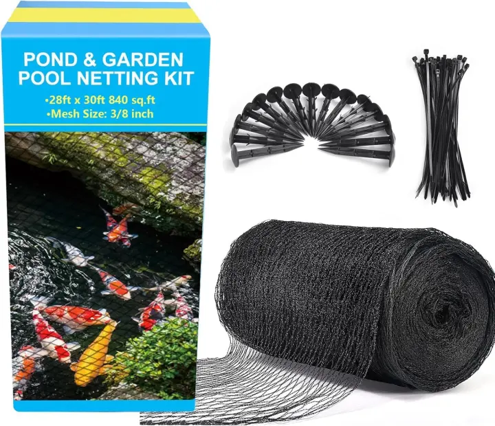 BUZIFU 28 x 30 ft Pond Netting — Fine Mesh Koi Pond Cover