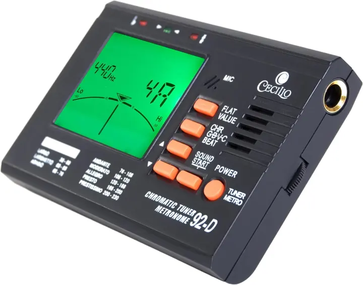 Cecilio Digital 2‑in‑1 Chromatic Metronome Tuner for Guitar & Strings