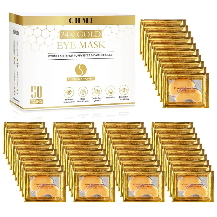 CHMI 24K Gold Under-Eye Patches — 50 Pairs Collagen Masks