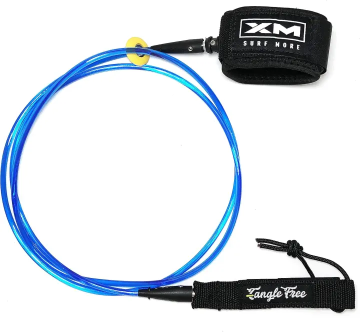 Comp Surf Leash 5–10ft with Tangle-Free Slider and Detachable Railsaver