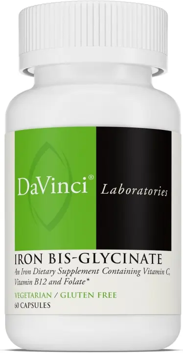 DaVinci Labs Iron Bis-Glycinate Vegetarian Capsules — 60-Count