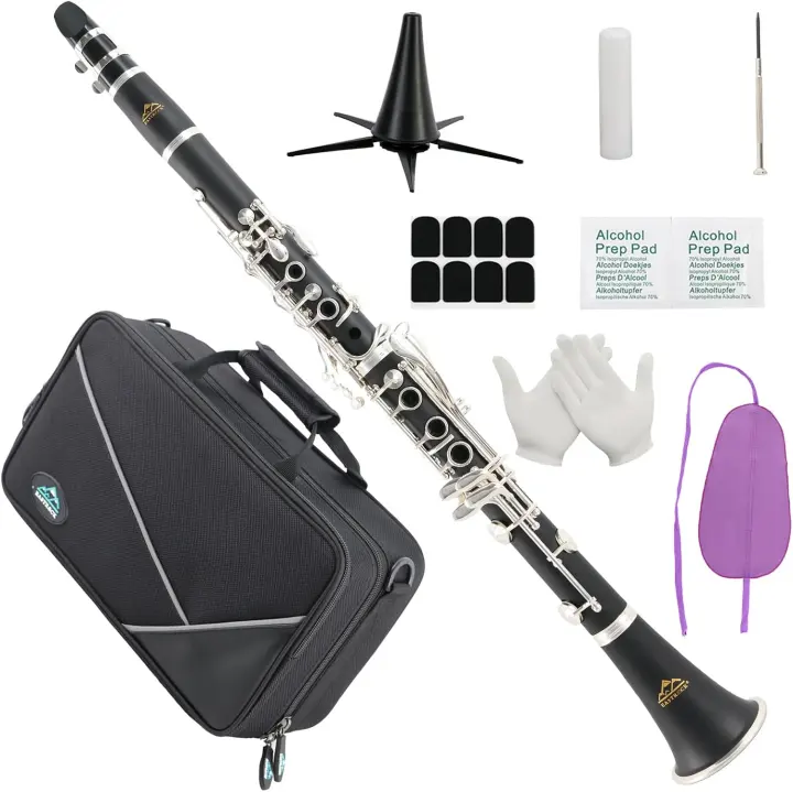 EASTROCK Bb Student Clarinet — 17-Key ABS with Two Barrels