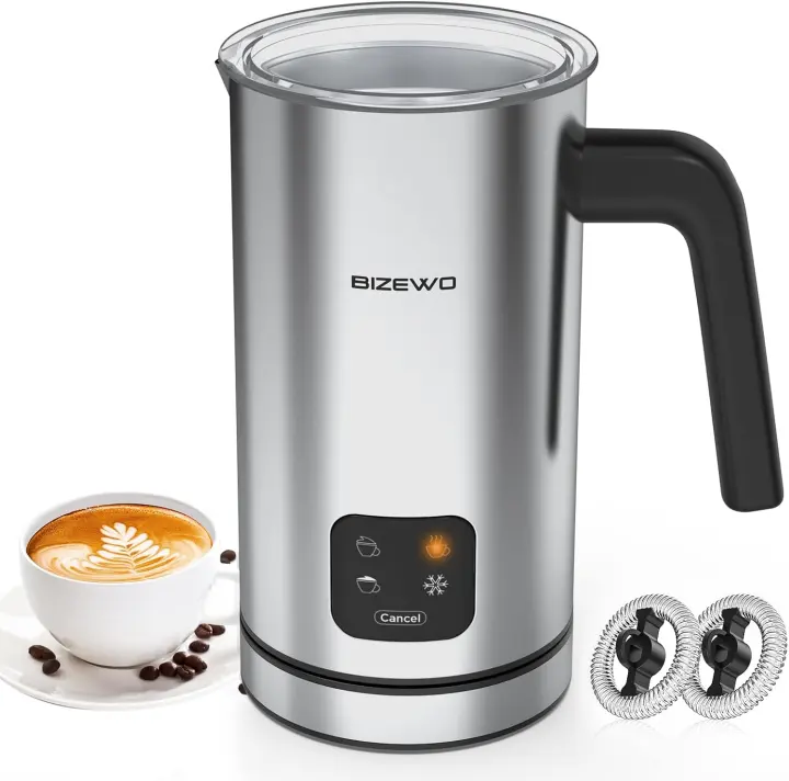 Electric 4-in-1 Milk Frother & Steamer for Hot and Cold Drinks