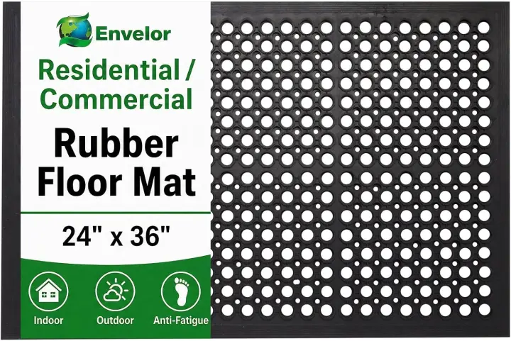 Envelor Anti-Fatigue Rubber Bar & Kitchen Mat — 24 x 36 in