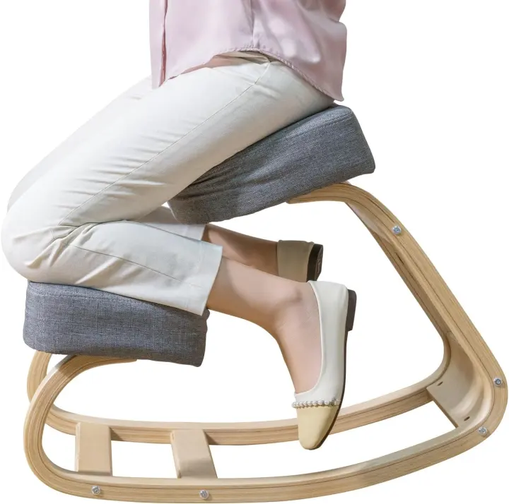 Ergonomic Kneeling Chair with Adjustable Frame, Cushioned Seat & Knee Pads