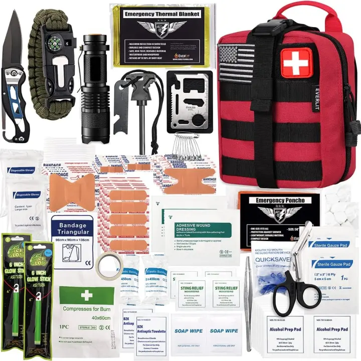 EVERLIT 250-Piece Survival First Aid Kit (Compact Molle Pouch)