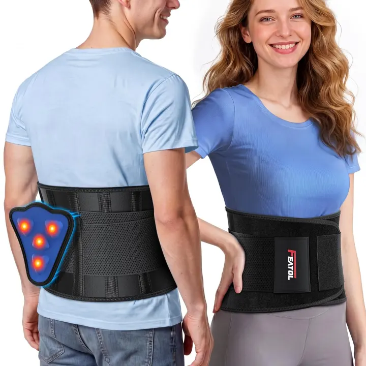 FEATOL Lumbar Support Back Brace — Lower Back Belt for Men & Women