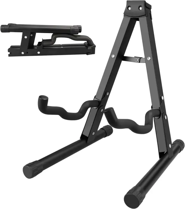Folding A-Frame Guitar Stand — Foam-Padded Arms & Non-Slip Feet