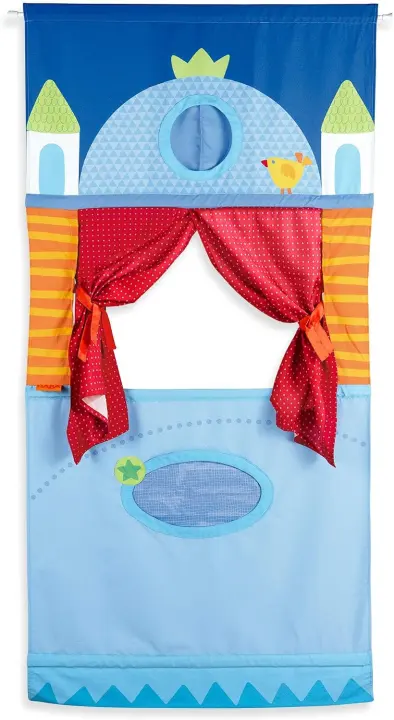 HABA Doorway Puppet Theater — Adjustable Rod, Space-Saving Play Stage