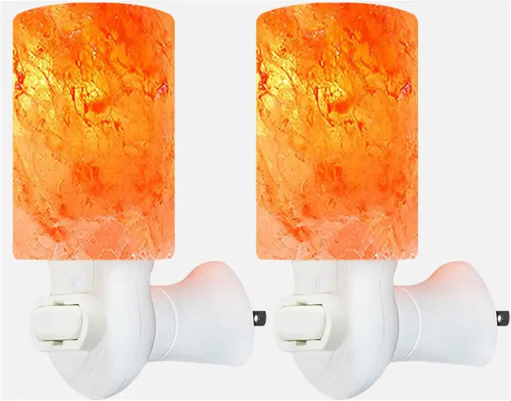 Himalayan Rock Salt Cylinder Night Light — 2-Pack Plug-In