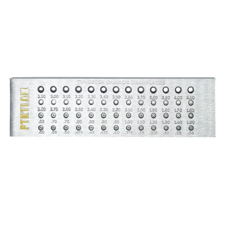 Jewelry Wire Drawplate — 52 Holes (0.26–4.1mm)
