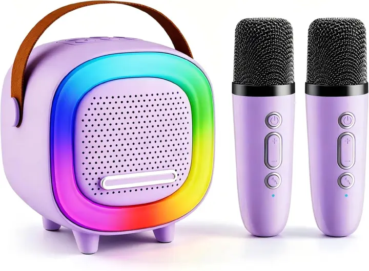 Kids' Mini Karaoke Speaker with 2 Wireless Mics — Ages 3–12