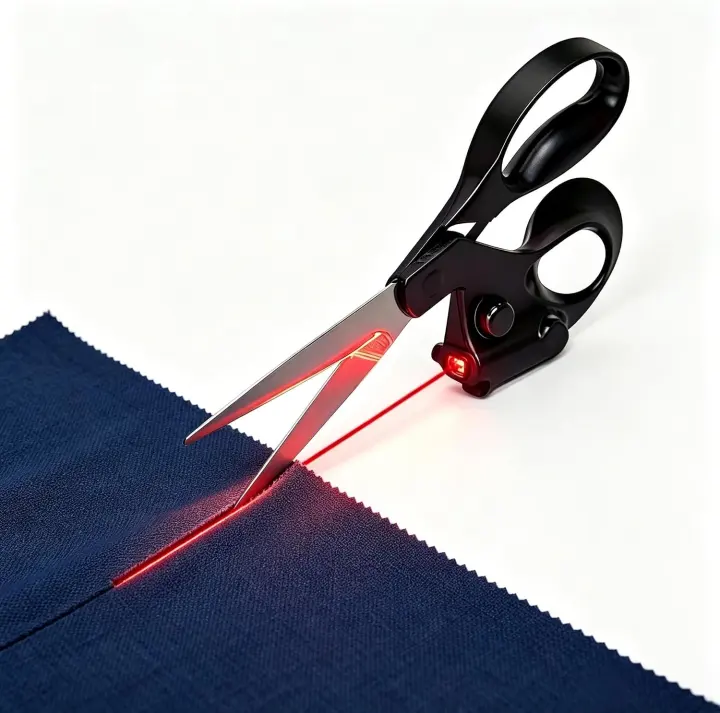 Laser-Guided Fabric Scissors — Precision Cutting Tool for Sewing & Crafts