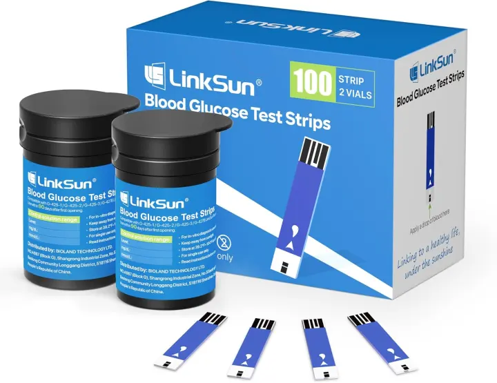 LinkSun Blood Glucose Test Strips (100) — for G-425-1/2V/3 & G-427B