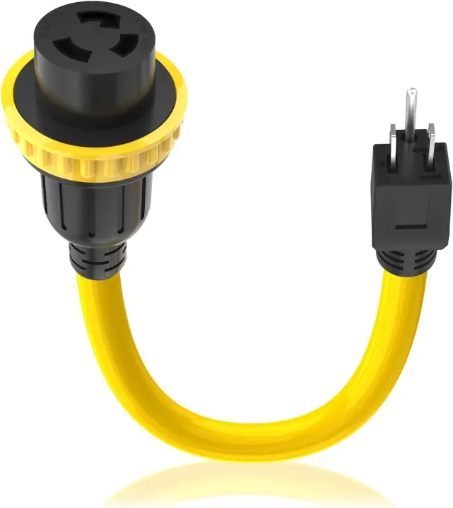 Marine & RV 30A-to-15A Twist-Lock Shore Power Adapter with Handle