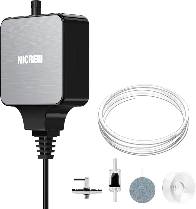 Nano Silent Aquarium Air Pump — Compact Unit for Up to 20 Gallon Tanks