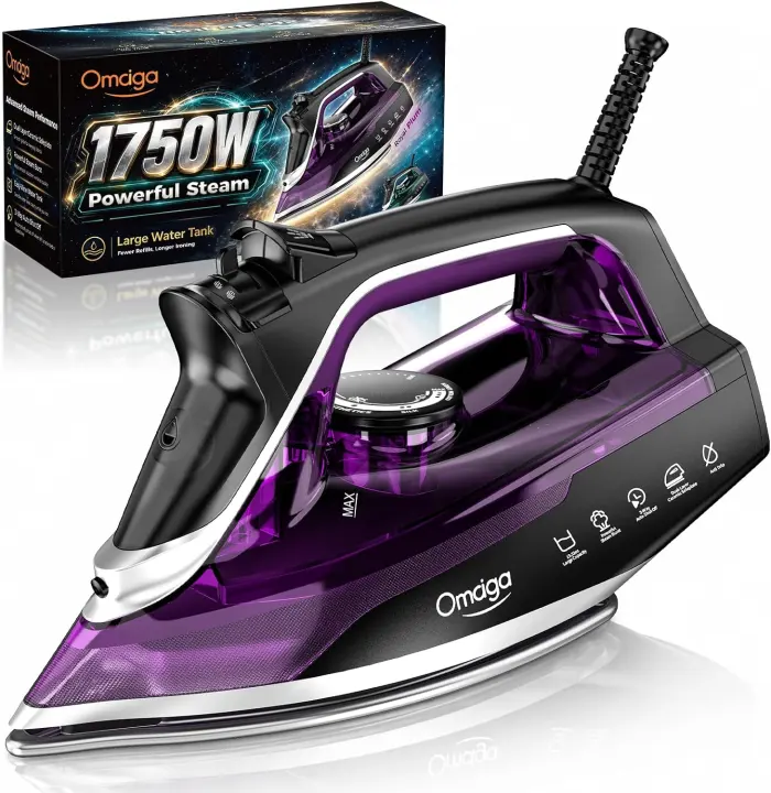 Omaiga 1750W Corded Steam Iron — Plum Garment Iron