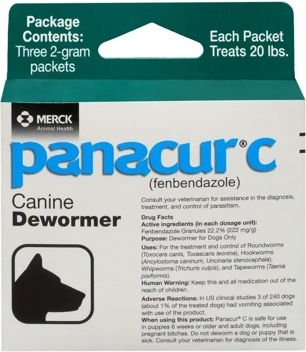 Panacur C Fenbendazole Canine Dewormer — 2 g Single‑Dose Packets