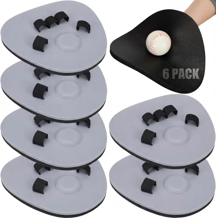 Pancake Foam Baseball Training Gloves — Pair (Black & Gray)