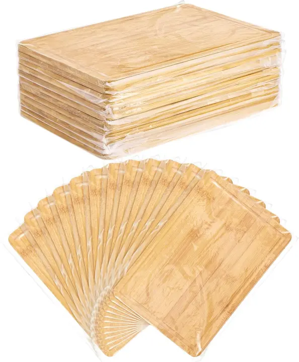Patelai Bamboo Cutting Boards — 12-Pack, 12 x 8 in