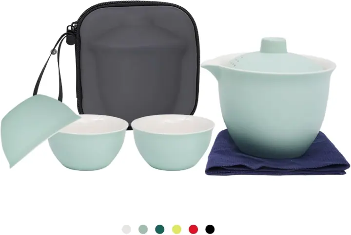 Porcelain Gongfu Travel Gaiwan Tea Set — Portable Ceramic Teaset
