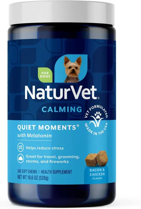 Quiet Moments Calming Melatonin Soft Chews for Dogs — 240 Count