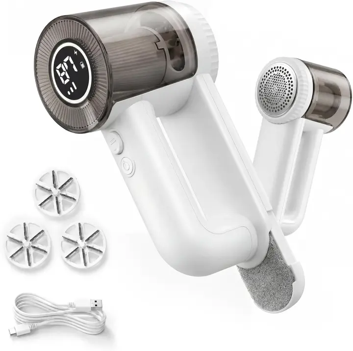 Rechargeable Fabric Shaver — 9500RPM Electric Lint Remover with 3×6-Blade Heads