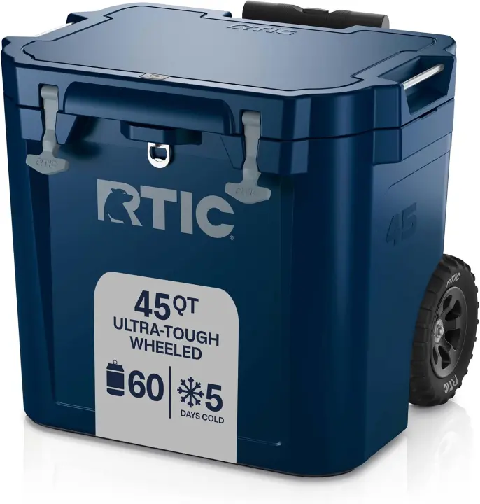 RTIC 45 QT Wheeled Hard Cooler — Heavy-Duty Rolling Ice Chest