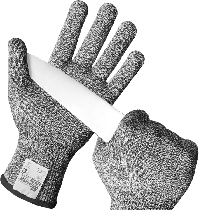 Schwer CR1401 ANSI A6 Food-Grade Cut-Resistant Gloves — 2 Pairs (L)