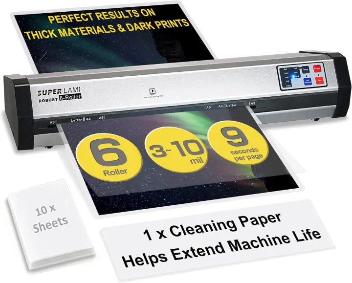 SINCHI 13-Inch 6-Roller Commercial Laminator — Heavy-Duty Model