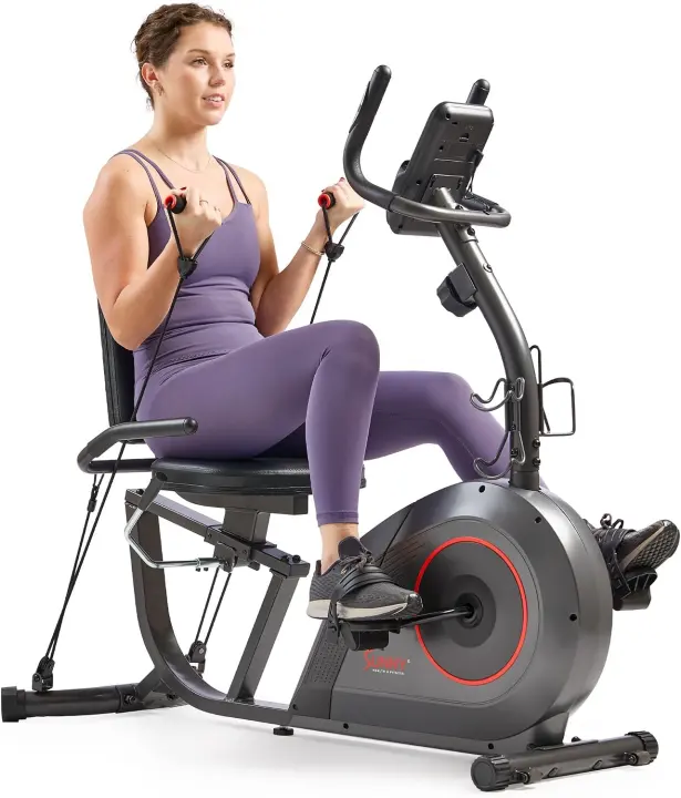 Smart Recumbent Exercise Bike with Wide Cushioned Seat