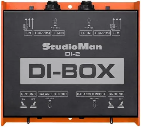 StudioMan DI-2 Dual-Channel Passive DI Box — 2-Channel XLR/TRS DI