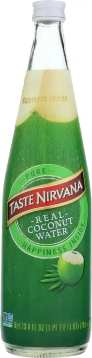 Taste Nirvana Thai Young Coconut Water — 23.6 oz Glass Bottles (6 Count)