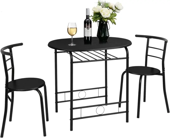 VINGLI 3-Piece Dining Set for Two — Small Table + 2 Chairs