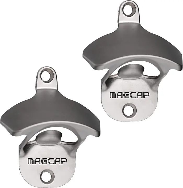 Wall-Mounted Outdoor Bottle Opener with Magnetic Cap Catcher