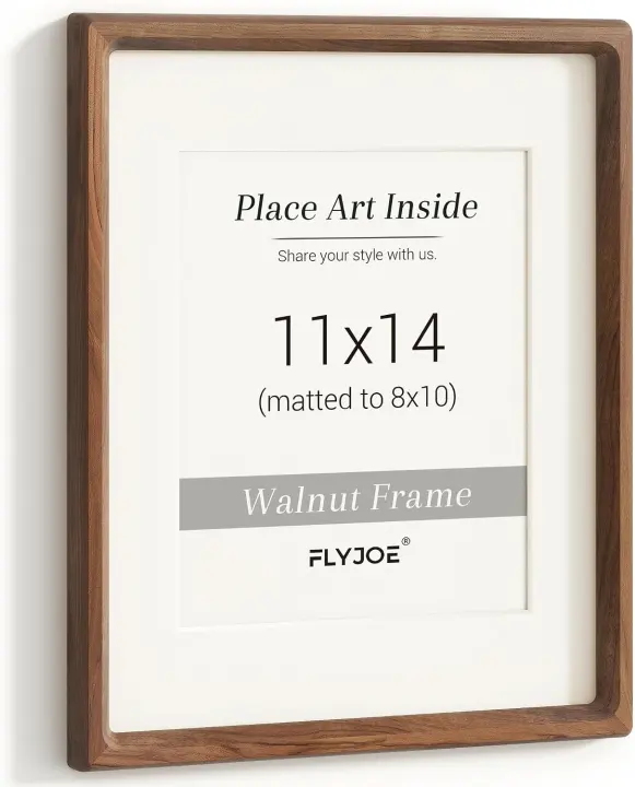 Walnut Hardwood Photo Frame — 11x14 Solid Wood Frame