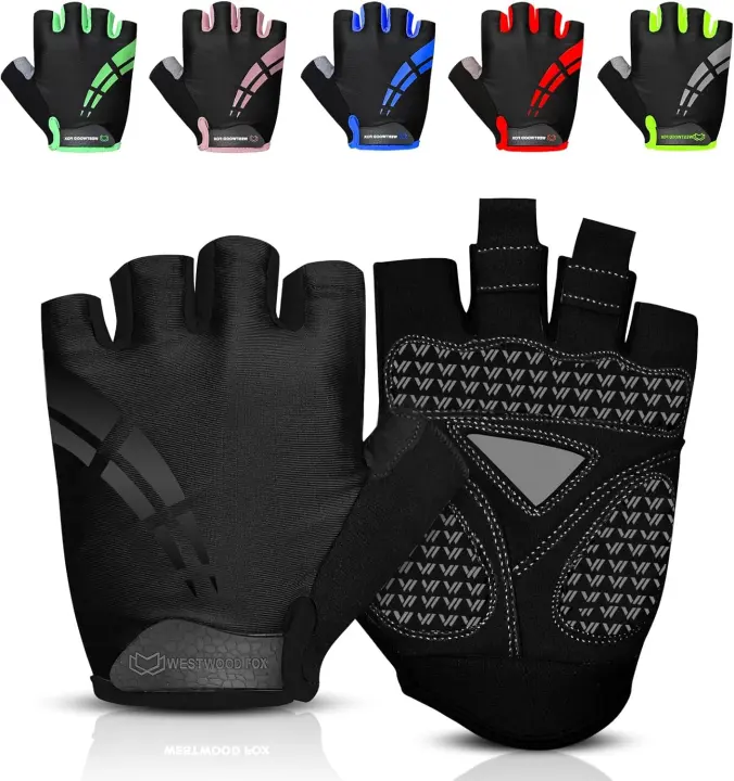 WESTWOOD FOX Unisex Half-Finger Gel-Padded Cycling Gloves